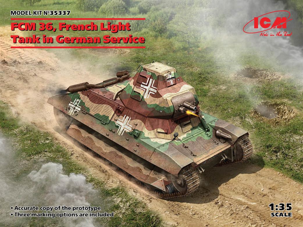 ICM 1/35 35337 FCM 36 French Light Tank WW11 Plastic Kit