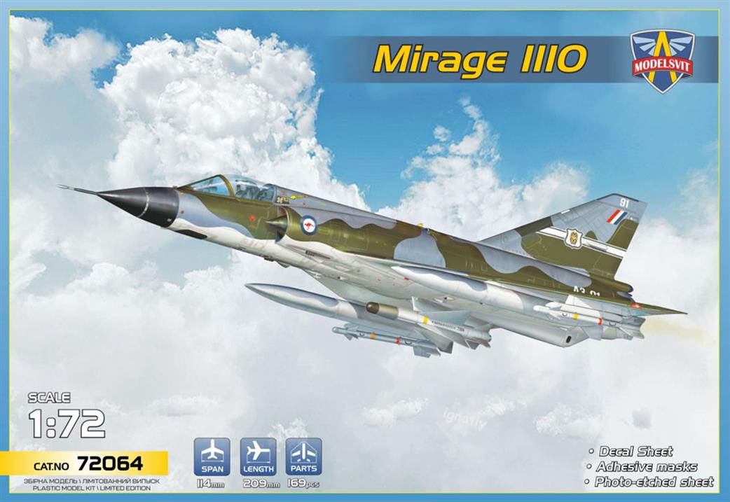 Modelsvit 1/72 72064 Mirage IIIO Jet Aircraft Kit