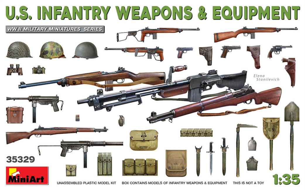 MiniArt 1/35th 35329 Us Infantry Weapons And Equipment WW11