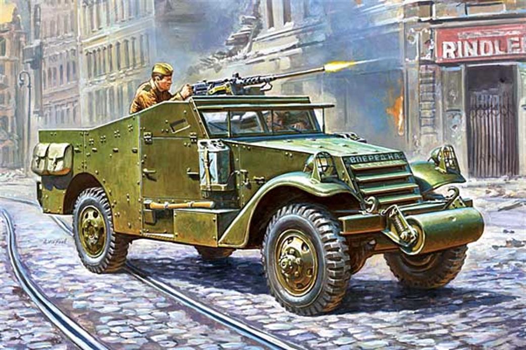 Zvezda 1/100 6273 Soviet M3 Scout Car with machine gun
