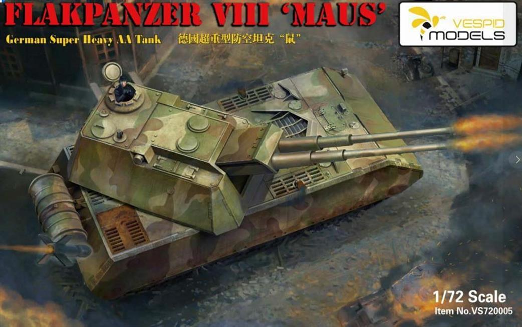 Vespid Models 1/72 VS720005 Flakpanzer VIII Maus German Tank Model