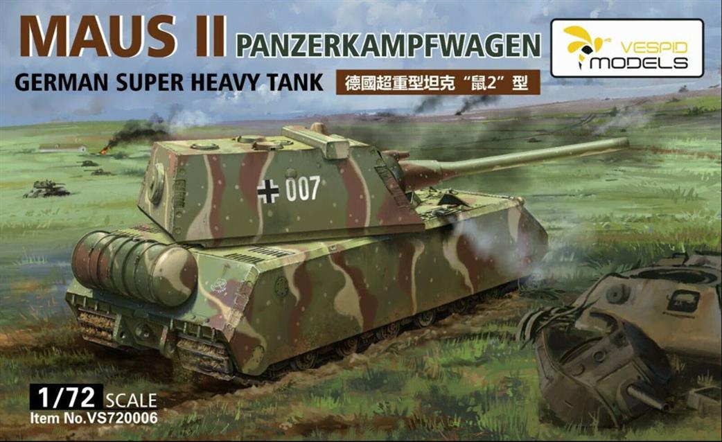Vespid Models 1/72 VS720006 Panzerkampwagen Maus II German Heavy Tank Model Kit