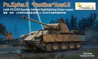 1/72 Pz.Kpfw.V ‘Panther’Ausf.G (with FG1250 Sperber Infared Nightfighting Vision scope) Metal barrel + 3D print muzzle braker + Photo etched side shirts