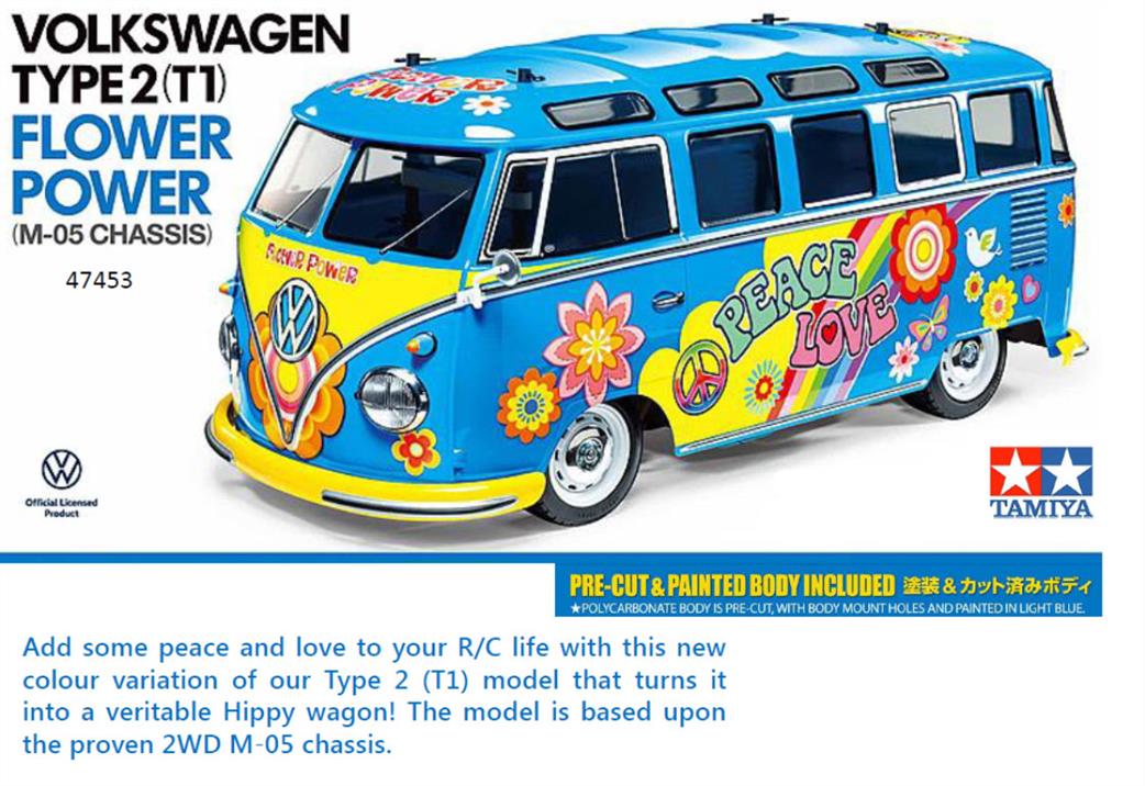 Tamiya 1/10 47453 Volkwagen Type 2 (T1) Flower Power MM05 Chassis Van Kit