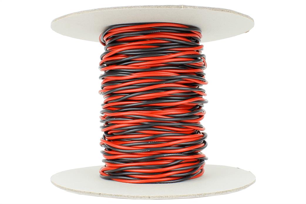 DCC Concepts  DCW-TW25-1.5 1.5mm Twisted Twin Red & Black Cable 25m.