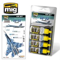 Acrylic Paint of the highest quality for airplanes. This pack includes the necessary colors to paint Blue Flanker schemes used mainly by Sukhoi family such as Flanker Su-27/30/33/35/37, as well as other Russian aircrafts. With minimal modifications these colors can be used to to paint the Blue Flanker scheme in Aggressor and Adversary fighters from USAF and US Navy. The colors are accurately and slightly lightened for scale reduction effect. All products are acrylic and are formulated for maximum performance both with brush or airbrush. Water soluble, odourless, and non-toxic. Shake well before each use. Each jar includes a stainless steel agitator to facilitate mixture. We recommend A.MIG-2000 Acrylic Thinner for correct thinning. Dries completely in 24 hours.