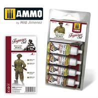 The AMMO range of acrylic paints for figures has been designed to make your painting sessions a more enjoyable experience thanks to the speed and simplicity of use. This set includes 4 colours for painting the infantry uniforms widely used by British troops during WWII. The colours have been selected through rigorous research of period uniforms, allowing you to accurately paint the base tones of uniforms, add highlights, and enhance details.