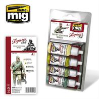 High-quality colors specifically designed to facilitate the painting of your WWII Soviet miniatures. This set includes 4 colors to paint the uniforms of the Red Army. These are accurate colors based on extensive research. Each color is formulated for painting miniatures as well as enhancing 3D effects and defining details. All colors can be mixed with one another and with the full range of AMMO acrylics to get more colors and hues. Includes the colors: AMMO-F503 DARK OLIVE GREEN FS-34130 AMMO-F504 YELLOW GREEN FS-34259 AMMO-F505 PALE YELLOW GREEN FS-33481 AMMO-F506 MEDIUM RUSSIAN GREEN FS-34092