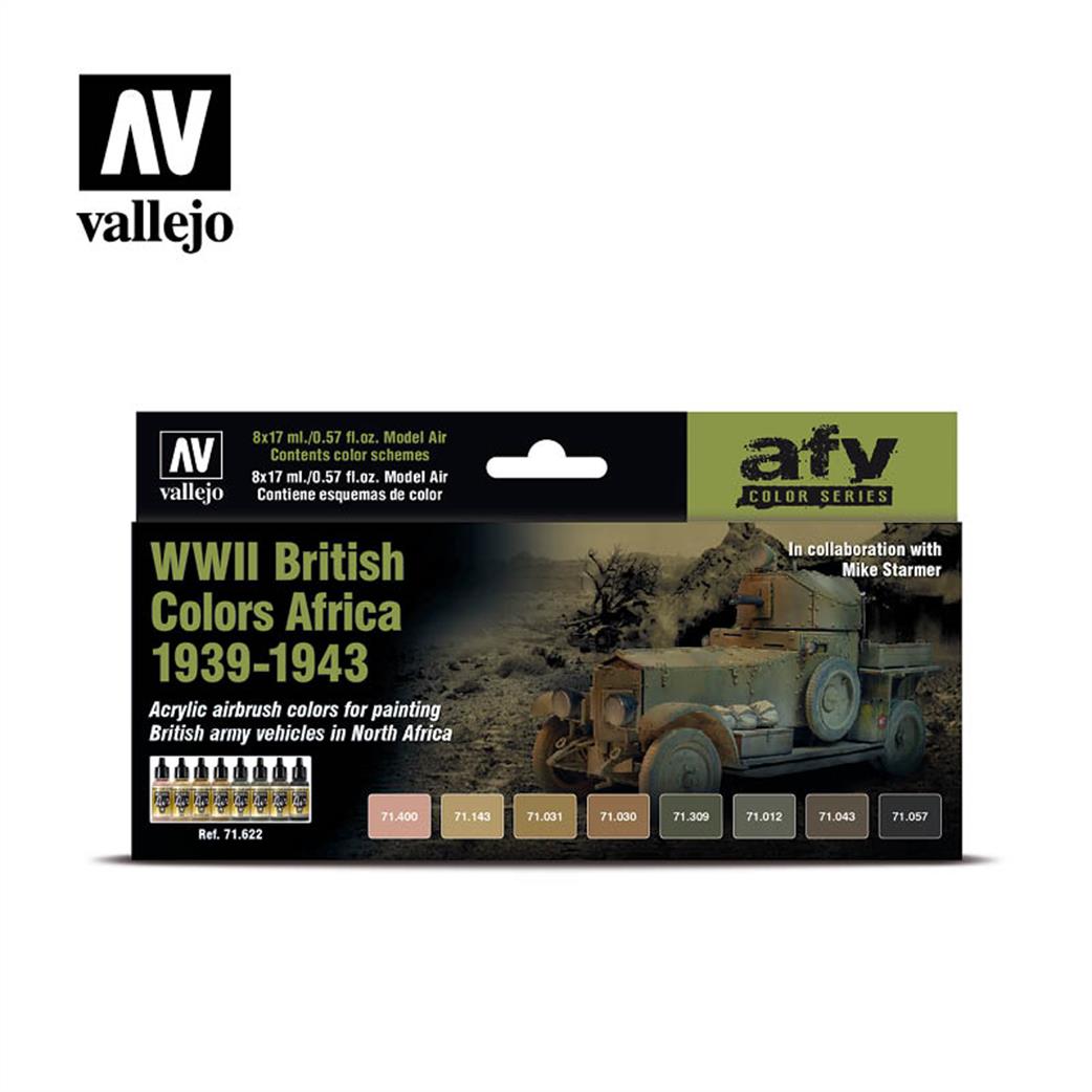 Vallejo  71622 WW2 British Colors Africa 1939-1943 Paint Set