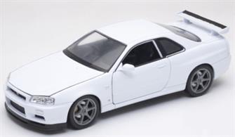 Welly 24108W 1/24 Nissan Silvia GT-R R34 White