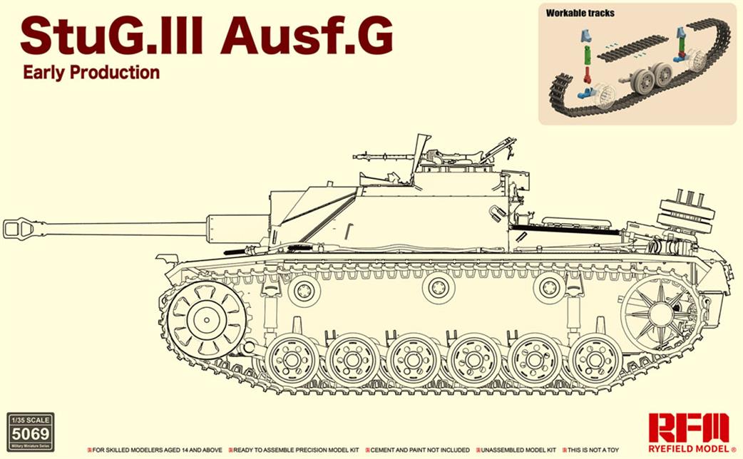 Rye Field Model 1/35 5069 German StuG. III Ausf. G Early Production with workable track links