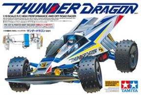 This is a re-issue of the classic Thunder Dragon buggy originally released in 1988. The classic buggy utilizes shaft-driven 4WD and smooth, ground hugging suspension providing a super-fun driving experience. The stylish Thunder Dragon body which appeared in a classic R/C comic in Japan, is an exciting re-release for R/C fans of all ages and abilities.