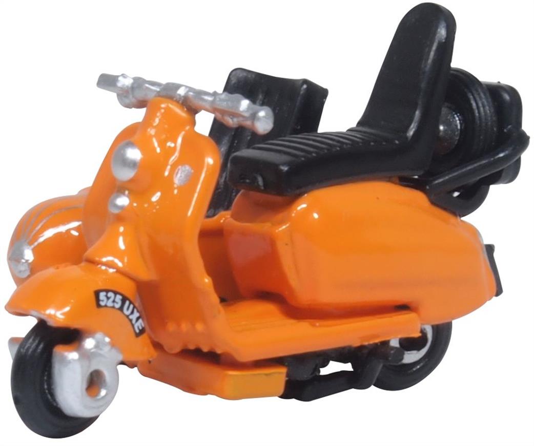 Oxford Diecast 1/76 76SC003 Scooter & Sidecar Orange