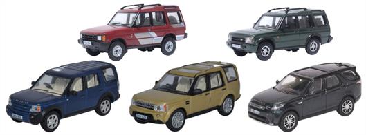 Oxford Diecast 76SET77 1/76th Land Rover Discovery 1/2/3/4/5 5 Piece set