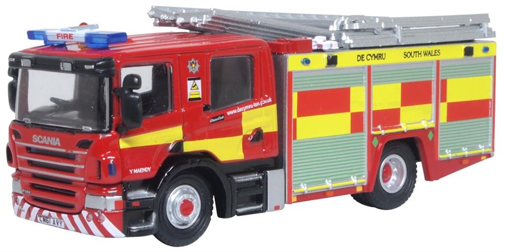 Oxford Diecast 1/76 76SFE012 Scania CP28 Pump Ladder South Wales Fire & Rescue