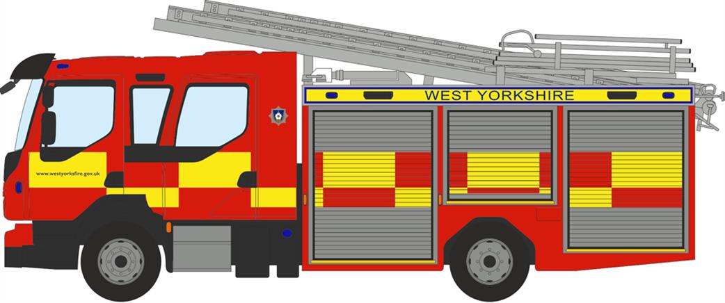 Oxford Diecast 1/76 76VEO001 Volvo FL Emergency One Pump Ladder West Yorkshire