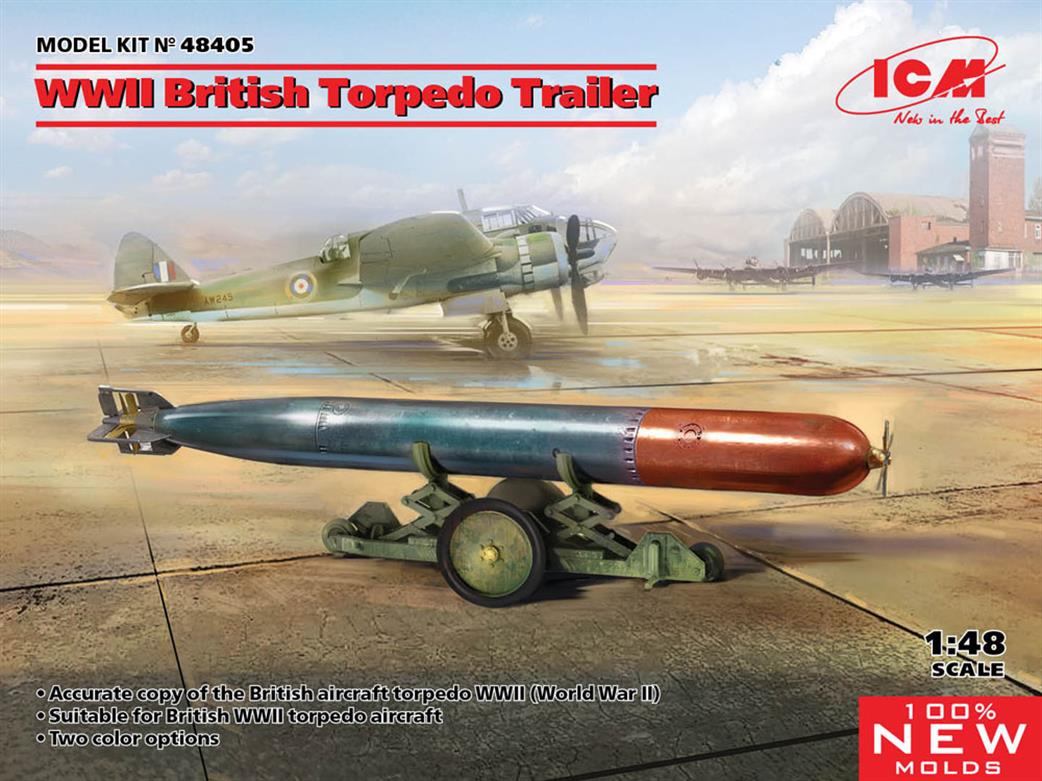 ICM 1/48 48405 WW2 British Torpedo Trailer Kit