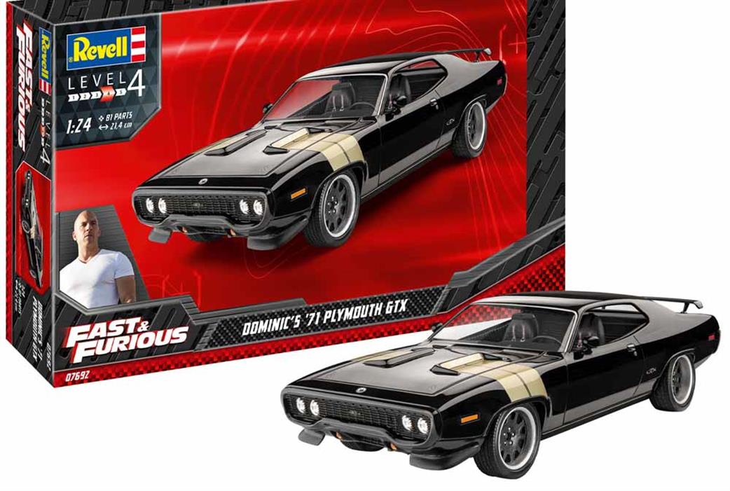 Revell 1/24 67692 Dominic's 1971 Plymouth GTX Fast & Furious Car Starter Kit