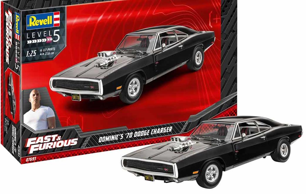 Revell 1/25 67693 Dominic's 1970 Dodge Charger Fast & Furious Car Starter Kit