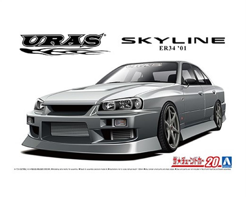 Aoshima 06134 URAS ER34 Nissan Skyline 25GT-t 01 Car Kit 1/24
