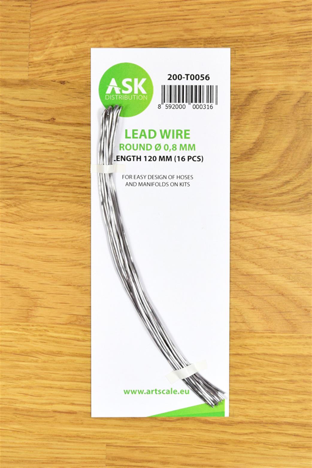 Ask Distribution 200-T0056 Lead Wire .8mm Round x 120mm 30 Pieces