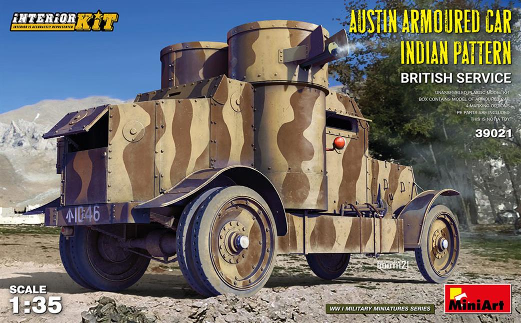 MiniArt 1/35 39021 Austin Armoured Car Indian Pattern British Service Plastic Kit