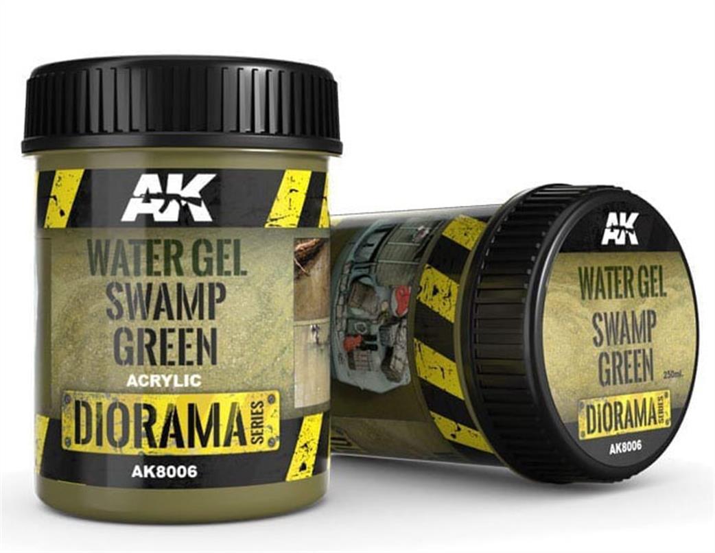 AK Interactive  AK8006 Swamp Green Water Gel 250ml For Diorama Use