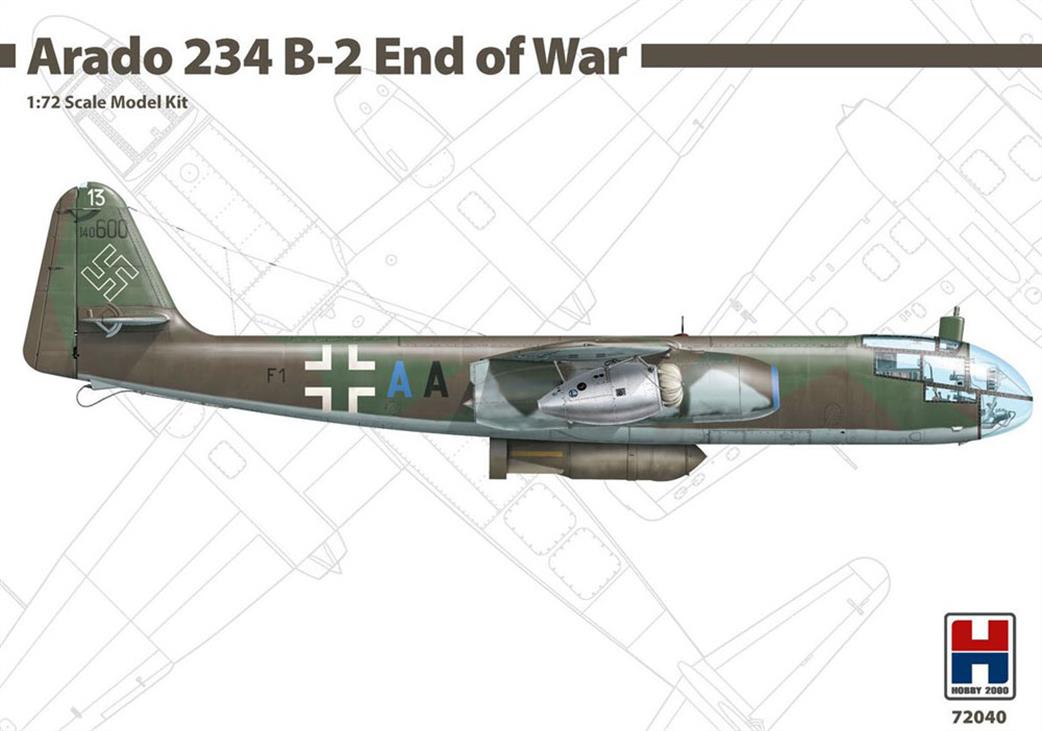 Hobby 2000 1/72 72040 Arado Ar234b-2 End of War Blitz Bomber Plastic Kit