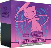 One ETB Per CustomerEach box bontains:8 * Fusion Strike boosters45 * Pokemon Energy cards2 * Acrylic conditiond markers6 * Damage-counter diceA competition legal coin-flip die65 *  sleeves featuring Mew4 * DividersA collector's boxA players guide.