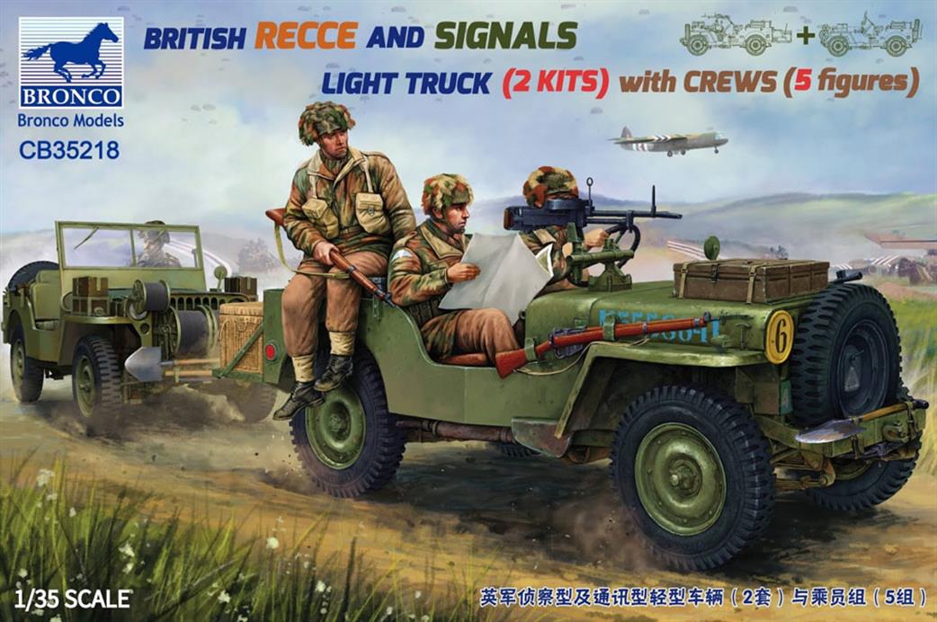 Bronco Models 1/35 35218 British Recce And Signals Light Truck (2 kits+5crew figrues)