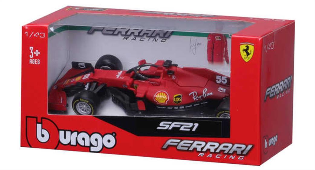 Burago 1/43 B18-36829S F1 2021 Ferrari Sf21 Sainz