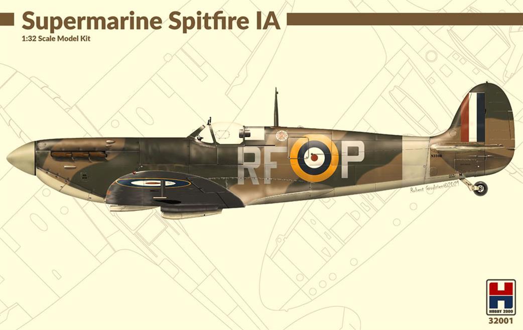 Hobby 2000 1/32 32001 Spitfire Mk.1A RAF WW2 Fighter Plastic Kit
