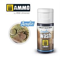 AMMO ACRYLIC WASH BLACKHigh quality Acrylic Wash - 15ml jar