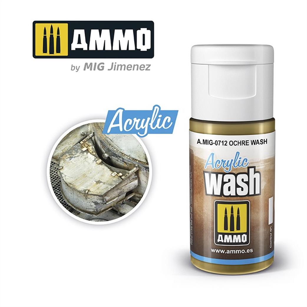 Ammo of Mig Jimenez  A.MIG-712 Ochre Acrylic Weathering Wash