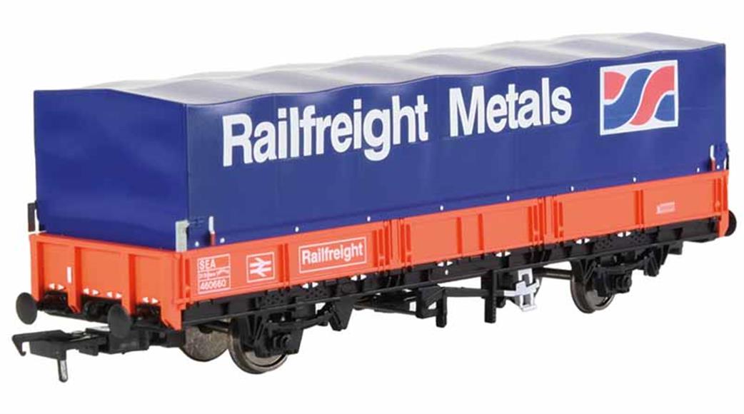 Bachmann EFE Rail OO E87042 BR Railfreight Metals SEA Steel Carrier Wagon with Hood Flame Red Livery