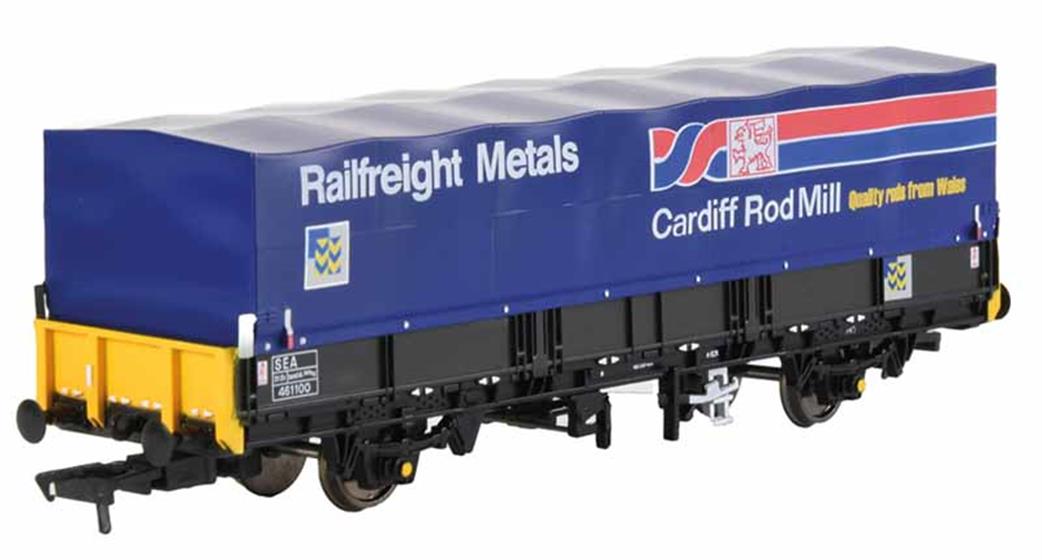 Bachmann EFE Rail OO E87046 BR Railfreight Metals SEA Steel Wagon with Hood Dark Grey Livery