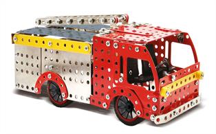 FIRE ENGINE METAL CONSTRUCTION SET Now you can build your very own Fire Engine at home with this detailed metal construction set. Learn the technical and mechanical diversity of modelling as you can create this iconic emergency vehicle. Featuring clear easy to follow instructions, high quality stainless steel pieces, the main body sprayed a traditional red colour and specialist tools to complete the job this fabulous construction set will give you hours of fun. This is the perfect gift for adults as well as little engineers, this set helps children to develop their fine motor skills, improve manual dexterity and learn basic engineering skills. Parental Guidance Recommended.