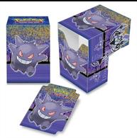 Top loading Deck Box with full flap cover. Holds 82 cards in Deck Protectors sleeves. Acid free, durable polypropylene material. Features the popular Pokemon Gengar design!
