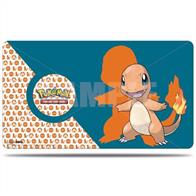 Bring the heat with the Charmander Playmat for Pokémon! Made with a soft fabric top to protect cards during gameplay or sorting, and rubber backing to keep the playmat from shifting during use. The playmat is approximately 24" X 13-1/2" and is perfect for tournament play, sorting cards, or decorating your office or workstation.