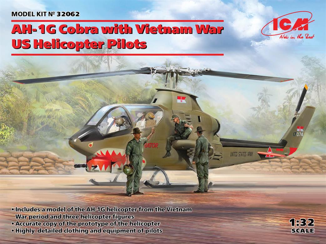 ICM 32062 Belll AH-1g Cobra Late Production Helicopter Kit 1/32