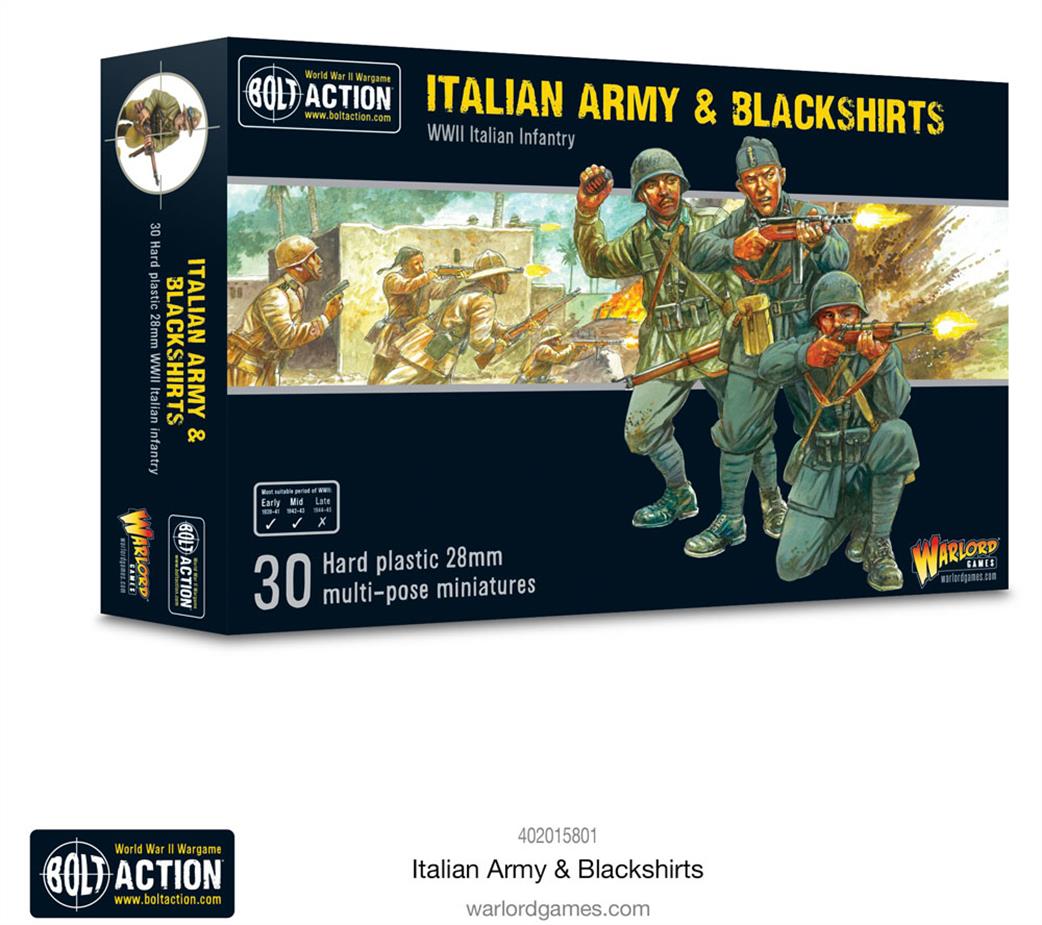Warlord 28mm 402015801 Bolt Action Italian Army & Blackshirts Figure Set