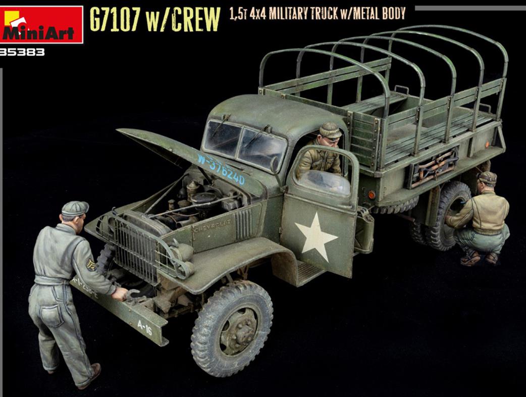 MiniArt 1/35 35383 G7107 US Army Cargo Truck With Crew Of 3 Plastic Kit