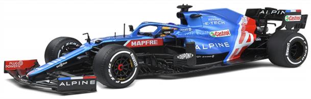 Solido 1/18th S1808101 Alpine F1 2021 A521 #14 Fernando Alonso Diecast Car Model