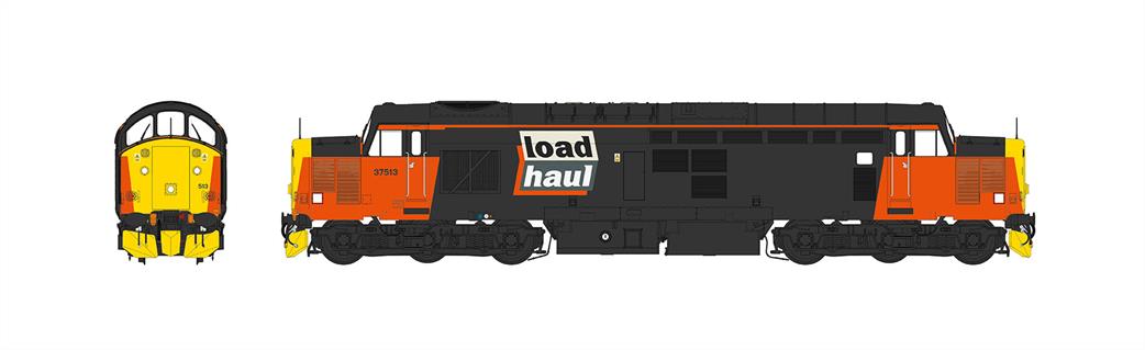 Heljan O Gauge 3765 Heavyweight Class 37 37513 Loadhaul