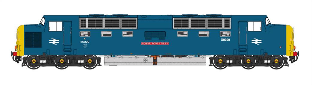 Heljan O Gauge 5525 BR Class 55 Deltic Locomotive BR Railtour Blue 55022 Royal Scots Grey