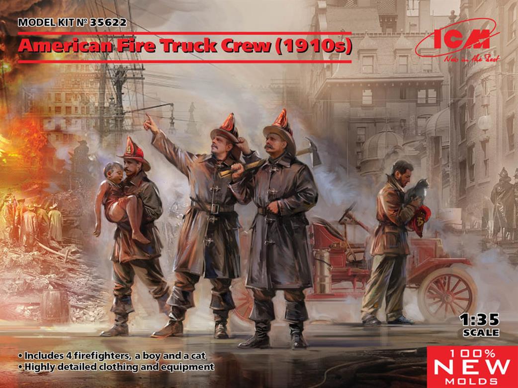 ICM 1/35 35622 American Fire Truck Crew 1910s Figure Set