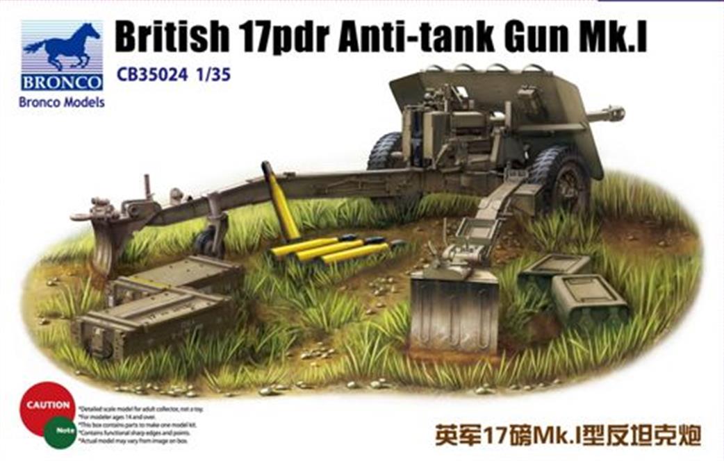 Bronco Models 1/35 CB35024 British 17pdr Anti Tank Gun Plastic Kit