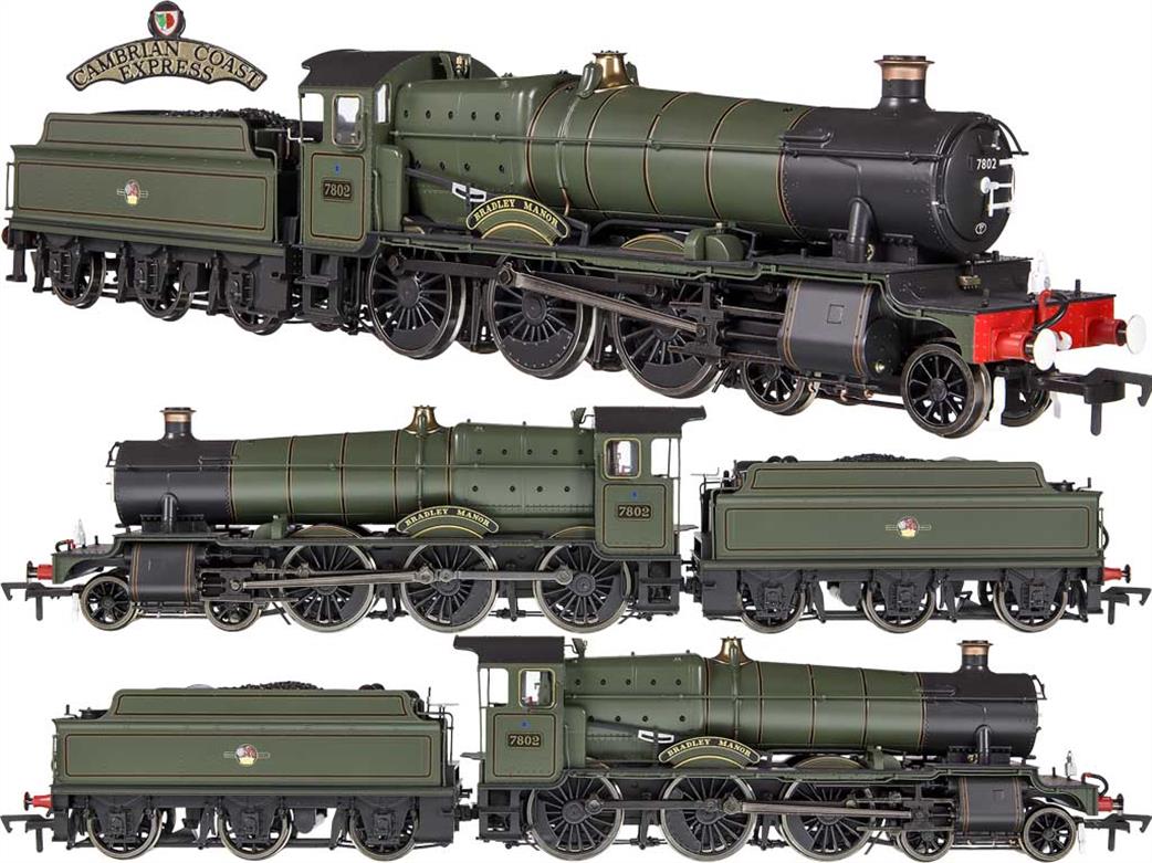 Dapol OO 4S-001-014 BR 7802 Bradley Manor ex-GWR Collett Manor Class 4-6-0 BR Lined Green Late Crest
