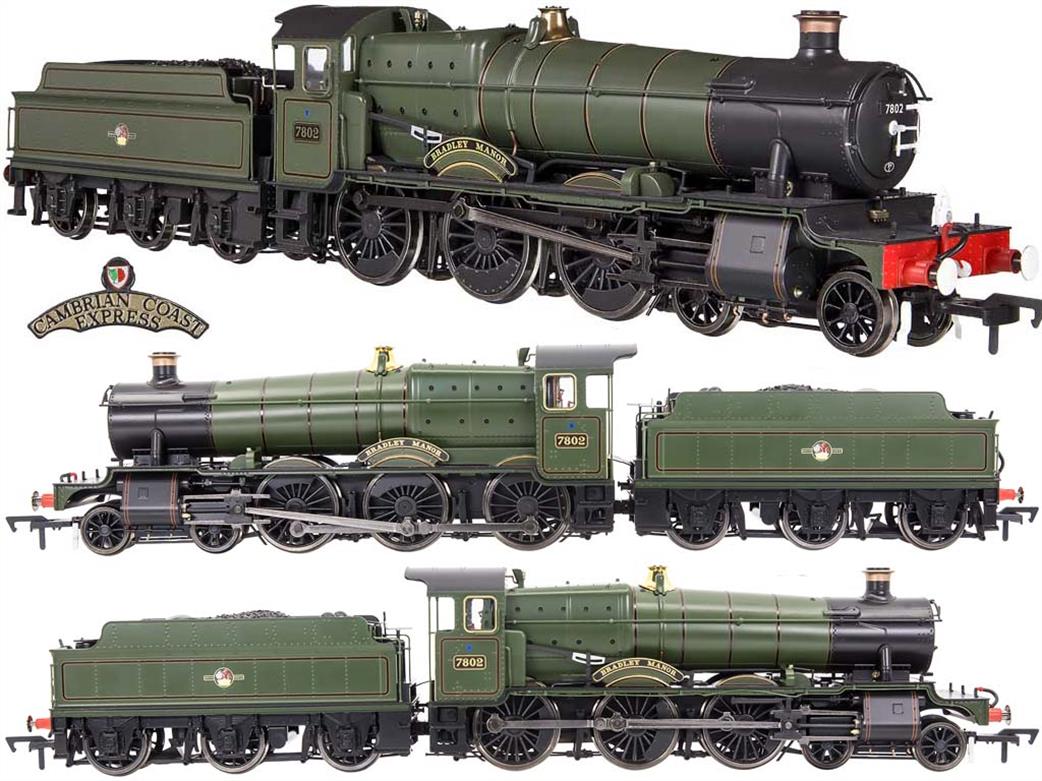 Dapol OO 4S-001-014S BR 7802 Bradley Manor Collett Manor Class 4-6-0 Lined Green Late Crest DCC Sound