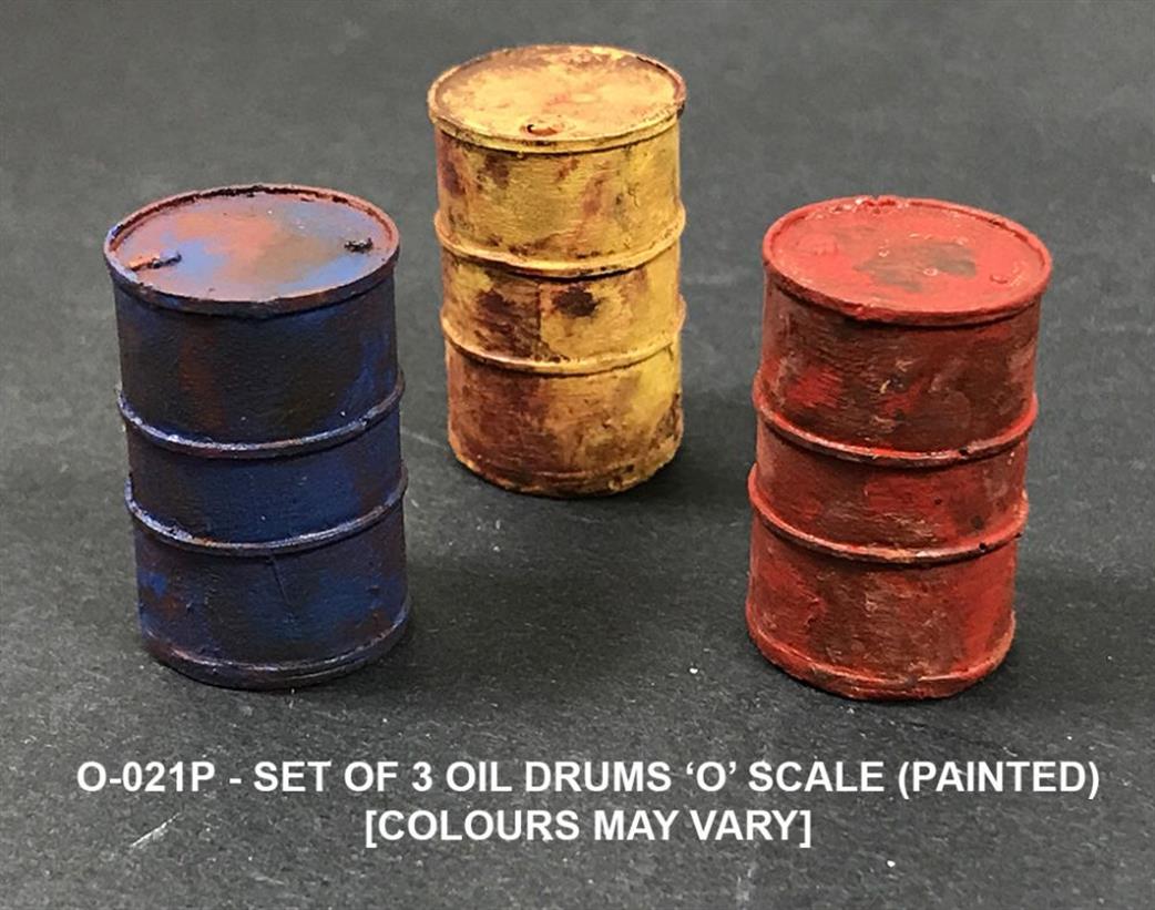 Unit Models O Gauge O-021P 3 Oil Drums Painted